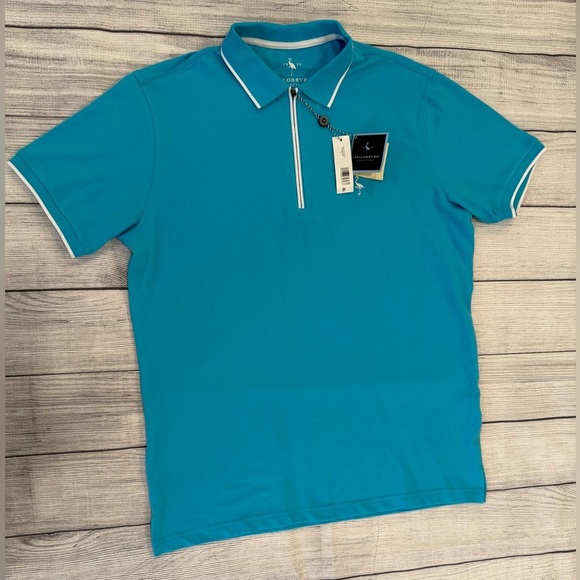 TAILORBYRD Collection Men Blue Polo Shirt with White Trim/size M - Picture 1 of 8